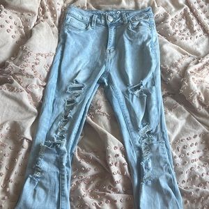 urban planet light blue ripped skinny jeans